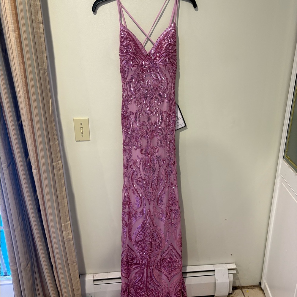 Elegant Pink Sequin Dress